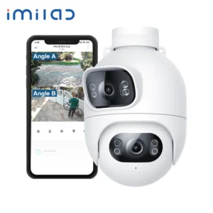 Outdoor Surveillance Camera With Dual Lens 360° Area Coverage