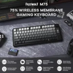 Wireless Membrane Gaming Keyboard with Knob & OLED Display.